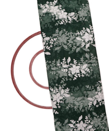dark green and white floral net sequin embroidery fabric b131 3482